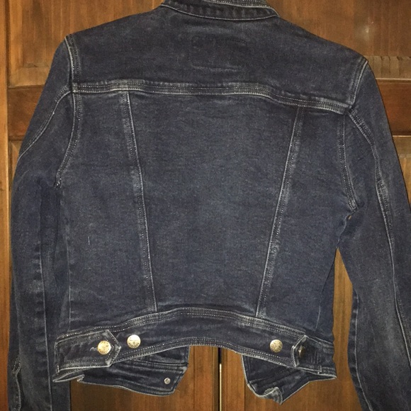 Juniors large dark wash denim jacket. - Picture 3 of 3